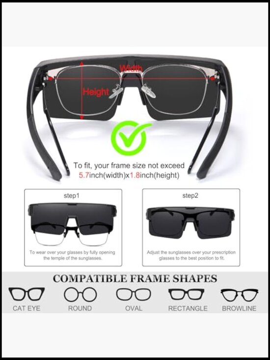 Fit Over Glasses Sunglasses for Driving Cycling Outdoors UV Protection main image 5
